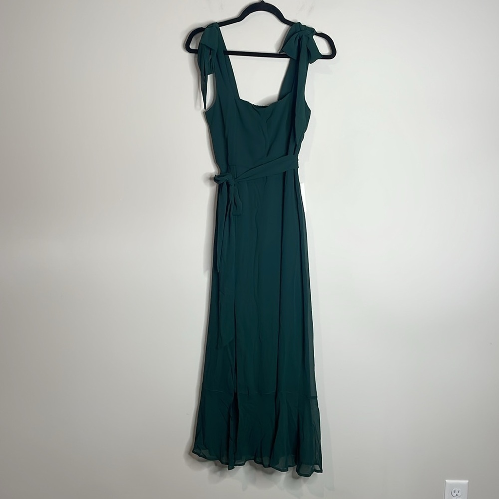 Show Me Your Mumu | Claire Midi Dress in Emerald Chiffon Size Medium NWT - Picture 2 of 10